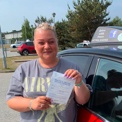 A A happy pupil after some driving lessons with Peter in Ipswich